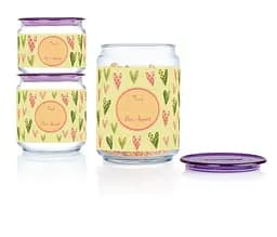 Набір банок Luminarc Plano Colorful Hearts з кришками, 3 шт. (6529062) - мініатюра 2