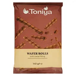 Трубочки вафельні Toniya з начинкою з какао 140 г