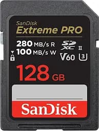 Карта памяти Sandisk 128GB SD Extreme PRO V60 UHS-II 280/100MB/s,V60,C10,UHS-II (SDSDXEP-128G-GN4IN)