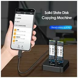 Док-станція для накопичувачів Maiwo 2*NVMe M.2 SSD Key M/B+M USB 3.1 Gen2 Type-C (K3016P) - мініатюра 7