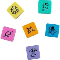 Набор ластиков Kite Space в пластиковом боксе 6 шт. ассорти (K24-145)