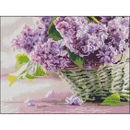 Алмазная мозаика Strateg ПРЕМИУМ Сирень без подрамника размером 30х40 см (ZAV3040-37)