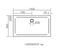Душовий піддон Eger 140x80см SMC 599-1480S - мініатюра 5