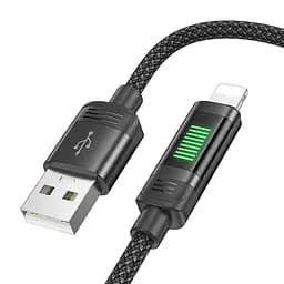 Дата кабель Hoco U126 Lantern 2.4A USB to Lightning (1.2m) Black - мініатюра 2