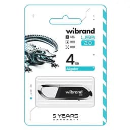 USB флеш накопичувач Wibrand 4GB Aligator Black USB 2.0 (WI2.0/AL4U7B) - мініатюра 2