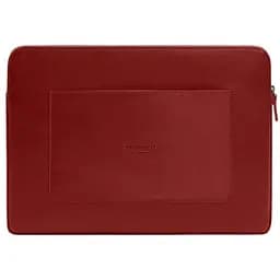 Кожаный чехол BlankNote для ноутбука на молнии с хлястиком и карманом Красный