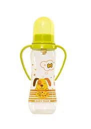 Пляшечка з латексною соскою та ручками Baby Team, 250 мл, салатовий (1311)