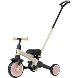 Велосипед біговел з ручкою Qplay Stager 3 в 1 Beige-Pink (T80STAGERBeigePink)