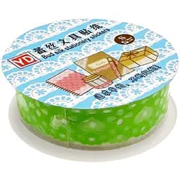 Декоративний скотч з орнаментом Bambi "Серце" №63(Green) 1,8 см х 1 м