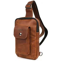 Мужской коньячный слинг из кожи крейзи хорс TARWA 27.5х18х4 см sum0028236