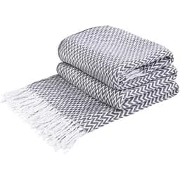 Плед Love You бавовняний 140 x 200 см сірий (41951)