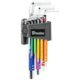 Набір шестигранних ключів Bradas HX 1,5-10 мм, 9 шт довгі (DIY-HKH62-LO/B)
