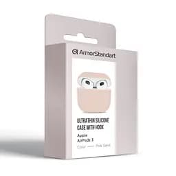 Силіконовий чохол для навушників Apple AirPods 3, Ultrathin Silicone Case, пудровий, захисний чохол, ультратонкий і легкий, захист від подряпин і пилу, м"який силікон, ArmorStandart (ARM60287) - мініатюра 3