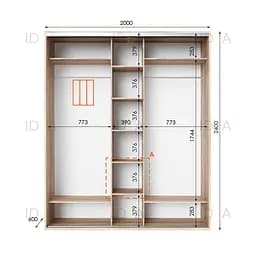 Шафа-купе Idea серія 2 200 x 60 x 240 см Дуб сонома - мініатюра 2