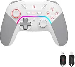 Геймпад Bloody GPW70 White/Grey бездротовий USB 2.4GHz для ПК/PS3/Switch/Android подвійна вібрація - мініатюра 7