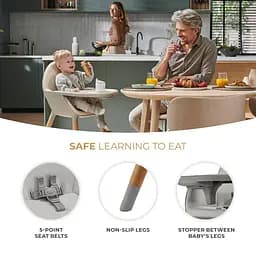 Стільчик для годування 2 в 1 Kinderkraft Fini 2 Grey (KHFINI02GRY0000) - мініатюра 6