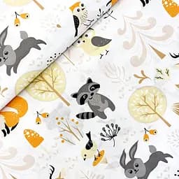 Дитяча постільна білизна в ліжечко ANIMALS CS22, бежевий (AnimalsAutumnForest_DropBeige_140) - мініатюра 7