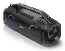 Колонка портативна 2.0 REAL-EL X-747 Black, 2 x 25 Вт, пластиковий корпус, Bluetooth, MicroSD / USB, IPX5, живлення від акумулятора, 2x3600мА/ год, керування зверху - мініатюра 2
