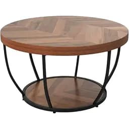 Журнальний столик Costway Leo з металевою основою в стилі Loft