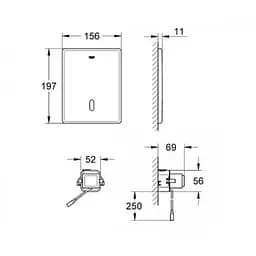 Клавіша змиву Grohe Tectron Skate 38393SD1, Хром матовый - мініатюра 2