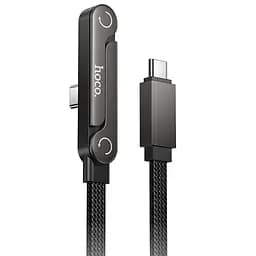 Дата кабель Hoco U150 Exquisite side plug and stand Type-C to Type-C 60W (1.2m) Black