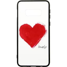 Чохол-накладка Toto Glass Fashionable Case Samsung Galaxy S10e Red Heart on White