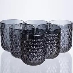 Набір склянок Geometric 6 штук по 250 мл HP-19-264 склянка прозора для напоїв Yiwu HP-19-264