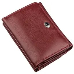 Компактний жіночий гаманець на кнопці ST Leather 18885 темно-червоний