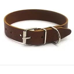 Нашийник для собак Zoo-hunt ОТ Кісточка шкіряний тиснений рудий 3,0/41-51 см