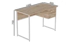 Комп'ютерний стіл Ferrum-decor Таккота 75x140x60 білий ДСП Дуб Артізан 32мм (FRD-102106) - мініатюра 4