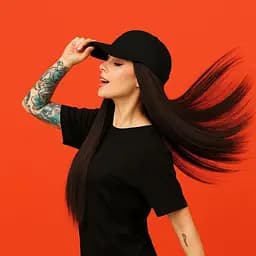 Перука кепка з волоссям 50 см Брюнетка