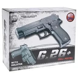 Детский пистолет на пульках "Sig Sauer 226" Galaxy G26+ черный с кобурой