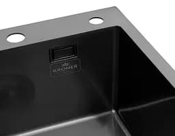 Кухонна мийка Kroner KRP Schwarze - 4545HM PVD (3.0/1.0 мм) (CV033856) - мініатюра 5