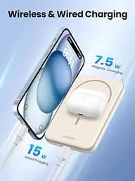 Магнітний Magsafe Павербанк Ugreen PB560 5000 mAh 15 Вт з бездротовою магнітною зарядкою для iPhone бежевий - мініатюра 7