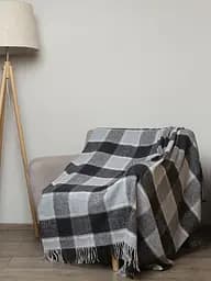 Плед вовняний Vladi Палермо 140x200 біло-сірий-темно-сірий 7 (1164)