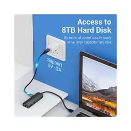 Концентратор Vention USB 3.1 Type-C to 3xUSB 2.0+MicroUSB+RJ45 100M Ethernet black (TGOBB) - мініатюра 4