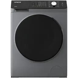 Пральна машина Hitachi фронтальна, 8кг, 1400, A+++, 60см, дисплей, пара, інвертор, люк чорний, cріблястий