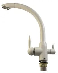 F4399-8 (F43) Змішувач для кухні однорич. під фільтр вухо латунь гайка Ø35 холодний пісок Frap 1/10 Білий