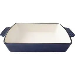 Форма чавунна Mazhura Cast Iron прямокутна з ручками 30х21х6.2 см синя (mzKJ30)