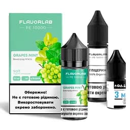 Набір компонентів для самозамісу сольового Flavorlab PE 10000 30мл (Grape Mint, виноград м'ята 0-65 мг)