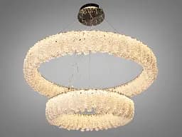 Підвісна люстра Diasha 505-800+500CH LED двоярусна кругла люстра з кристалами, діаметр 80 см, висота до 105 см - мініатюра 3