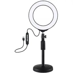 Кольцевая USB RGBW LED лампа Puluz PKT3047B 6.2+ настольный крепеж