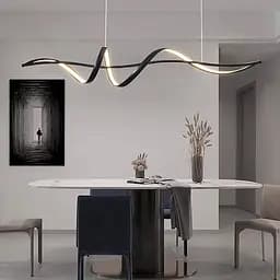 Волнообразная люстра в черном корпусе длиной 100 см Ст. H26L-1000 BK Line F