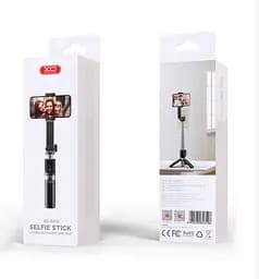 Монопод трипод бездротовий XO SS10 Mini Bluetooth 80 см селфі палиця штатив із дзеркалом і триногою Чорний - мініатюра 2