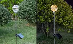 Ліхтарі Sun Lamp садові на сонячних батареях врізні 20LED куль 2 шт - мініатюра 2