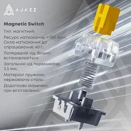 Клавіатура ігрова механічна Ajazz AK-820-Max Magnetic Switch USB RGB White - мініатюра 8