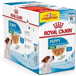 Вологий корм Royal Canin Mini Puppy для цуценят собак дрібних порід 1.02 кг (12 шт. х 85 г)