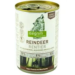 Влажный корм для собак Isegrim Adult Reindeer Оленина с ежевикой и грибами 400 г
