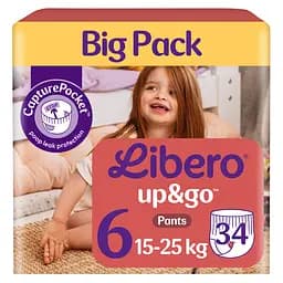 Підгузки-трусики Libero Up&Go 6 (15-25 кг), 34 шт.