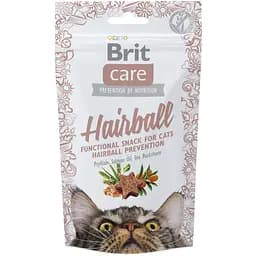 Лакомство для кошек Brit Care Hairball для предотвращения образования комочков шерсти с уткой 50 г